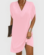 Ada - Flattering Straight V Neck Dress