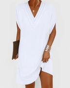 Ada - Flattering Straight V Neck Dress