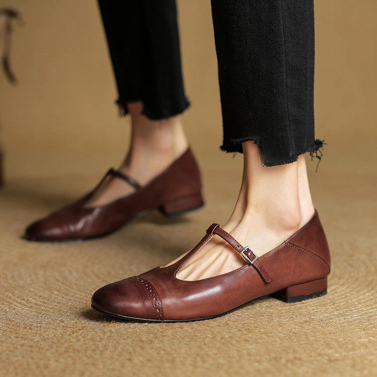 Jessie - Non Slip T Strap Flat