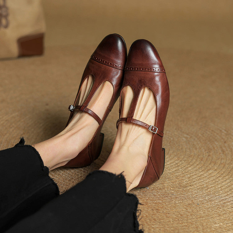 Jessie - Non Slip T Strap Flat