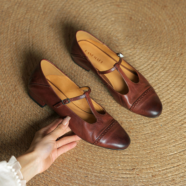 Jessie - Non Slip T Strap Flat