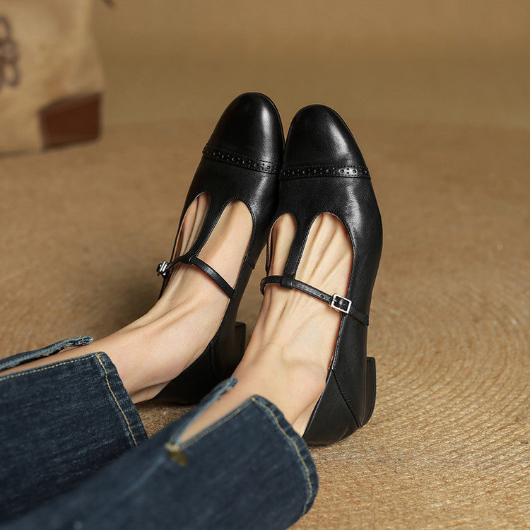 Jessie - Non Slip T Strap Flat