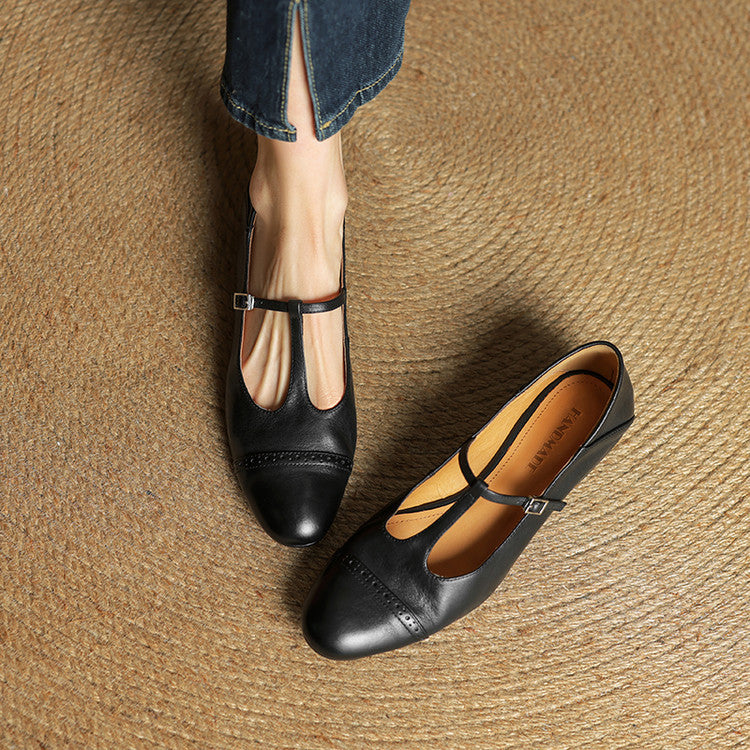 Jessie - Non Slip T Strap Flat