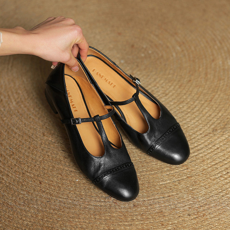 Jessie - Non Slip T Strap Flat