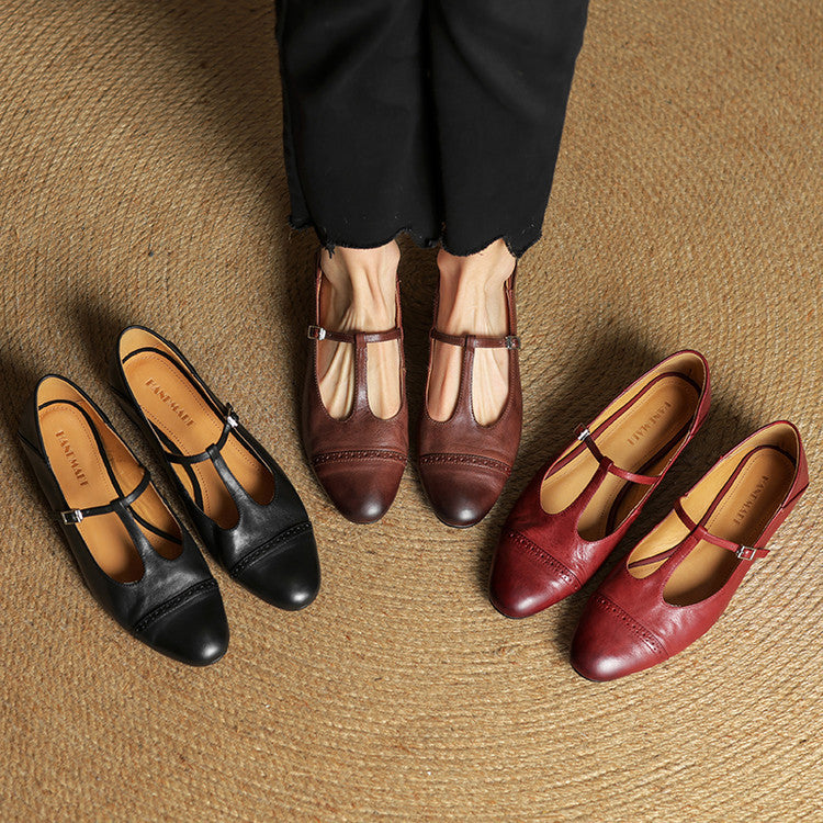 Jessie - Non Slip T Strap Flat